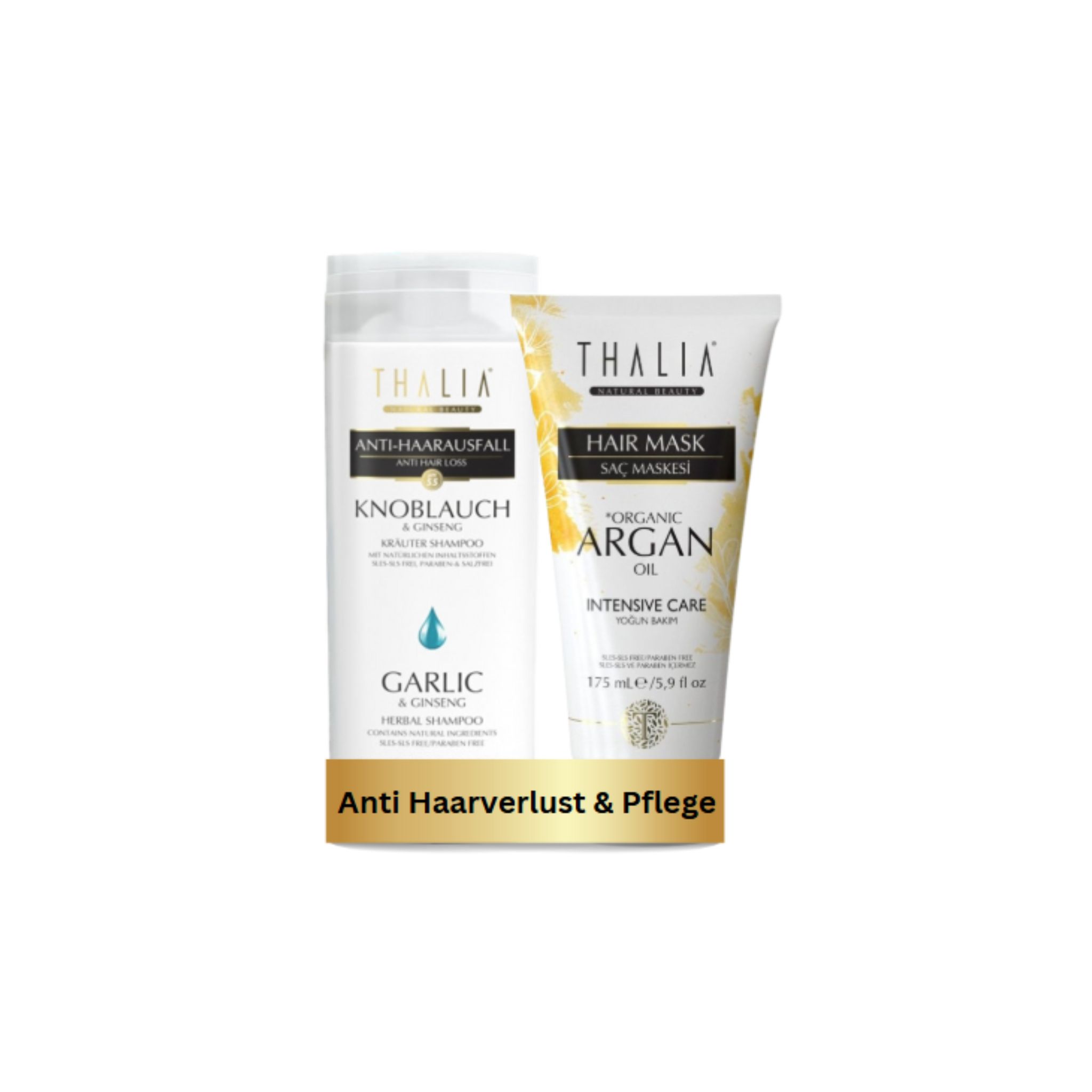 DuoSet Knoblauch Shampoo 300ml + Bio-Arganöl & Macadamia Haarmaske 175ml