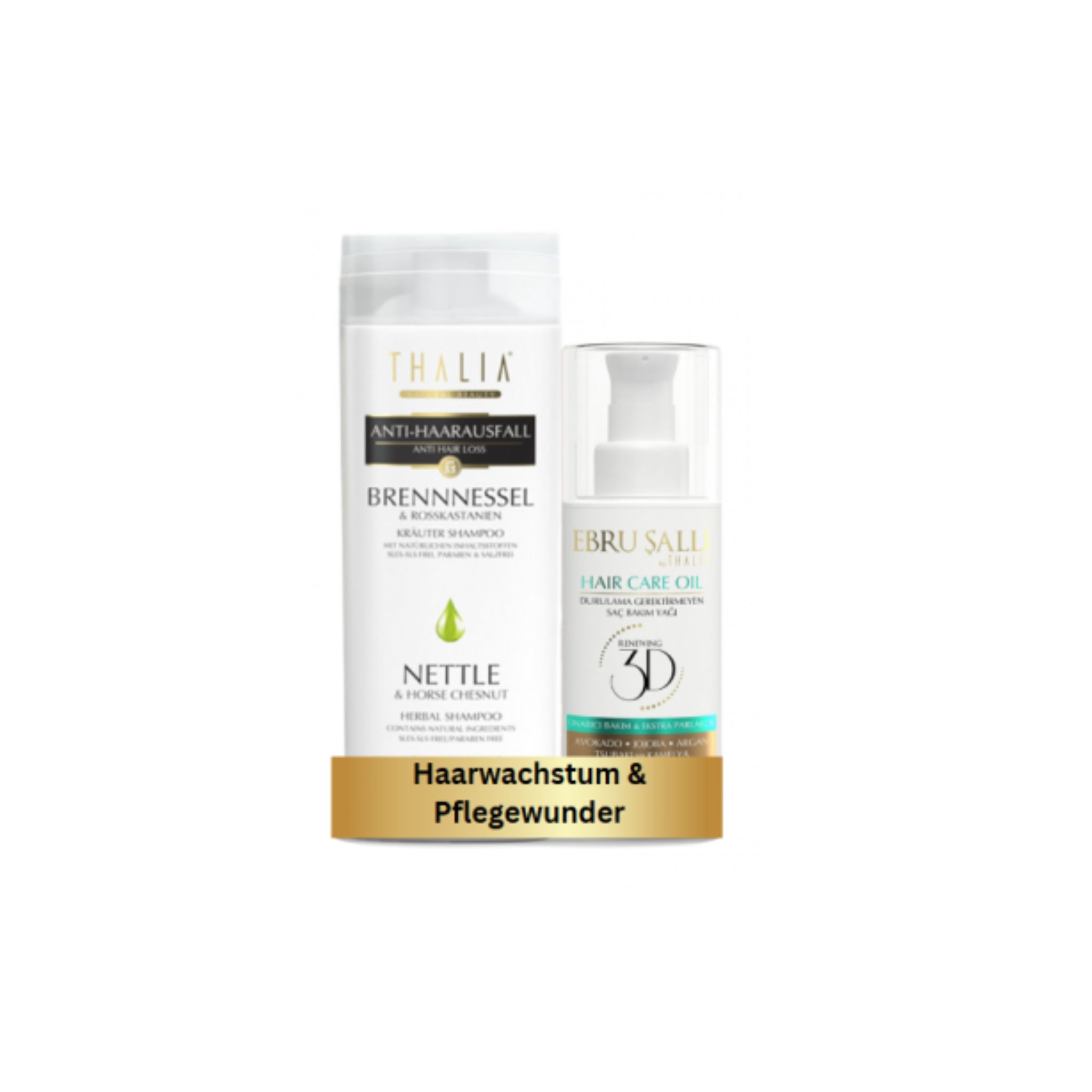 DuoSet Brennnessel Shampoo 300ml + Avocado 3D Volumen Haarpflegeöl 75ml