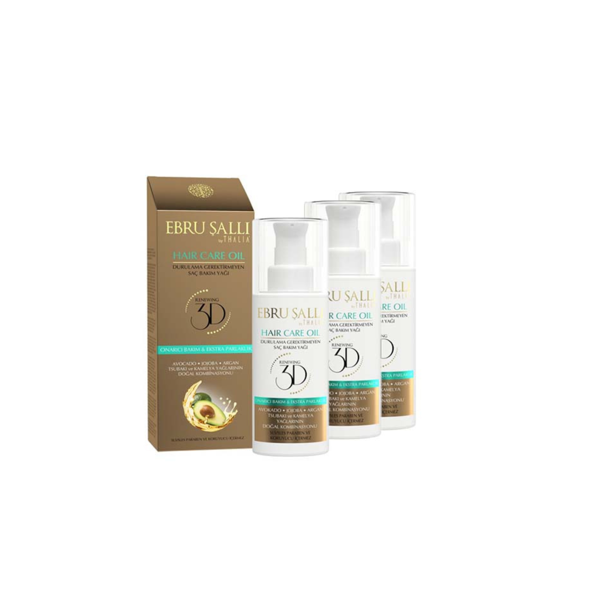 SparSet - 3x EBRU SALLI by THALIA Avocado - 3D Volumen Haarpflegeöl