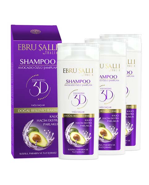 SparSet - 3x EBRU SALLI by THALIA Avocado - Avocado 3D Volumen Shampoo für fettige Haare