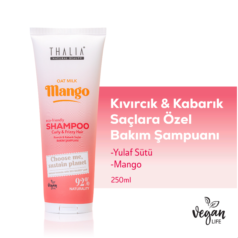 Sugarcane Hafermilch & Mango-Extrakt Shampoo - für lockiges & voluminöses Haar 250ml